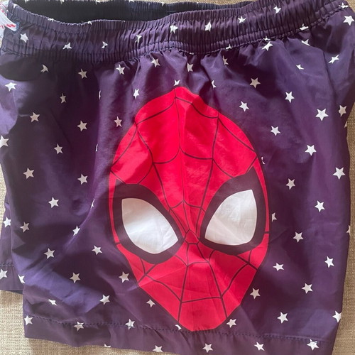 Marvel Spiderman swim shorts used, blue, size 9-10, 140 cm