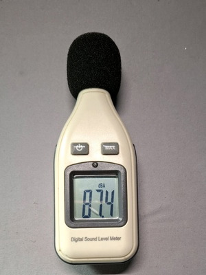 Digital Sound Level Meter used with 9V battery power and digital display