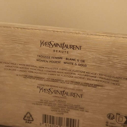 YSL Beauty Woman Pouch new, white and gold