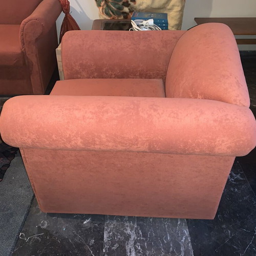 Living room furniture set like new, three-seater sofa and two armchairs in velvet