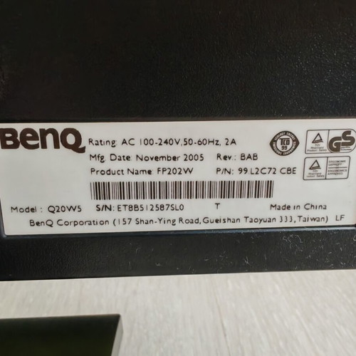 Benq FP202W 20.1'' monitor like new