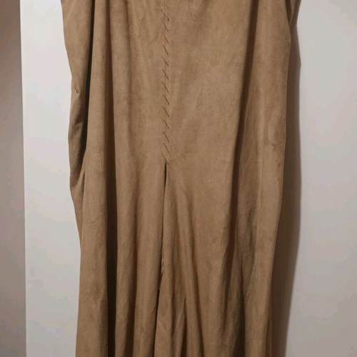 Long suede skirt used, size 54 with hidden slit