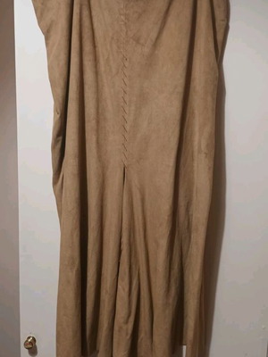 Long suede skirt used, size 54 with hidden slit
