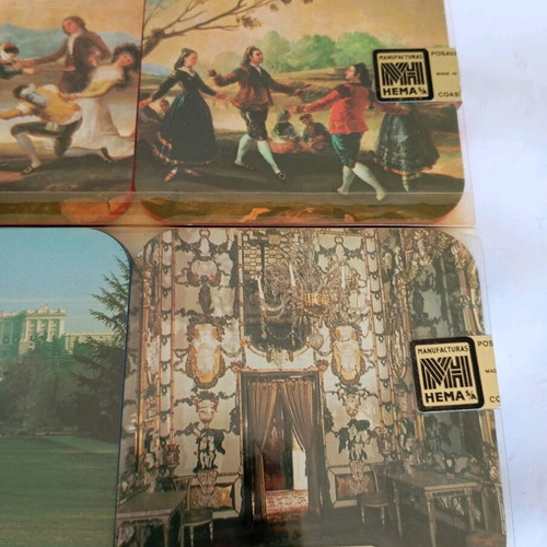 Coasters new, pack of 12 from Spain with painting and building designs