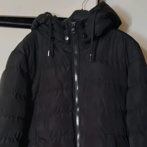 D'splay men's jacket size L like new, with fur lining, black