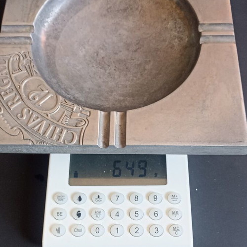 Vintage Chivas Regal 12 Metal Ashtray Cast Aluminum