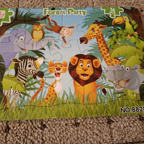 Wooden puzzles used, baby and kids jungle design