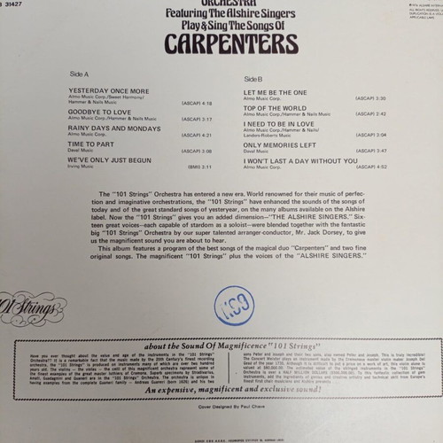 101 Strings Orchestra vinyl record like new