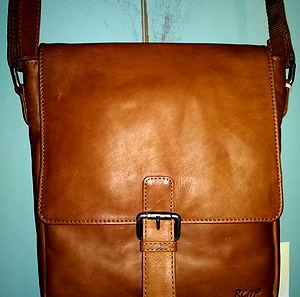 Δερμάτινη τσάντα χιαστί/ώμου RCM bags - ταμπά (Crossbody Shoulder Bag Coffee RCM - tampa, unisex)