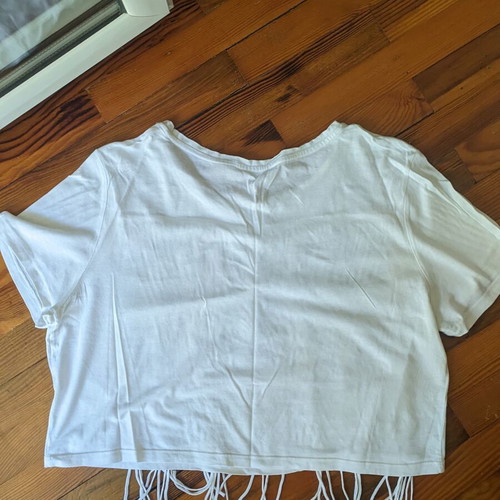 Tally Weijl T-shirt like new, short with fringes, cotton, size S