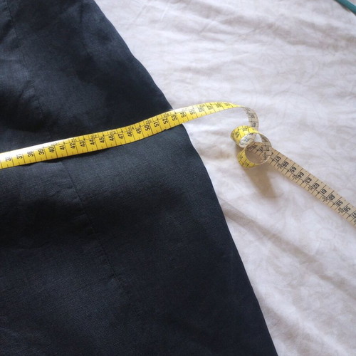 Vintage linen dress used, slim fit, black