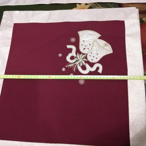 Silk embroidered Christmas table linens set of three like new
