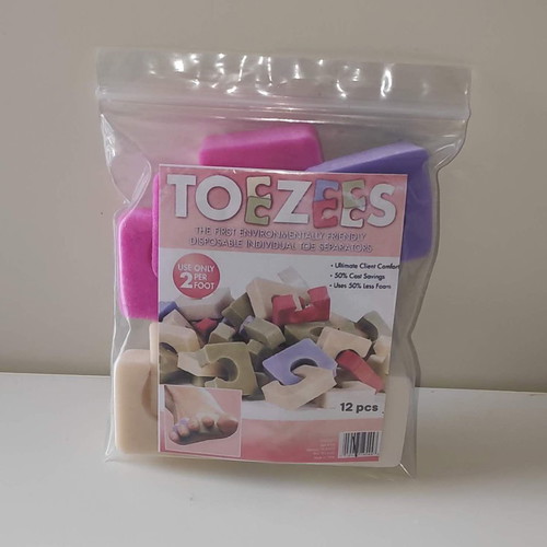 Cuccio Pro Toezees pedicure toe separators new, pack of 12 pastel colors