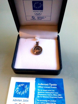 Silver pendant Olympic Games Athens 2004 new