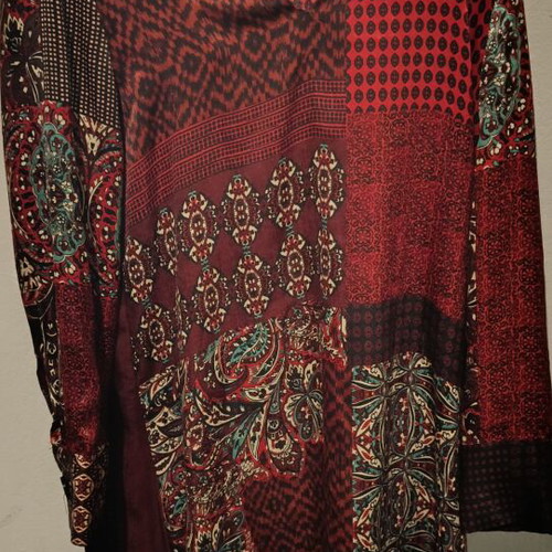 Zara Patchwork Print Satin Shirt Dress size S like new