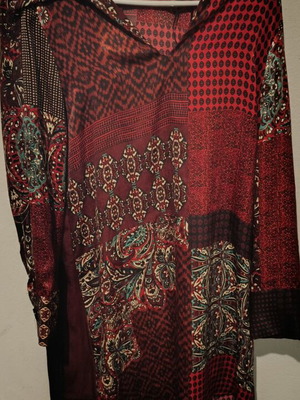 Zara Patchwork Print Satin Shirt Dress size S like new