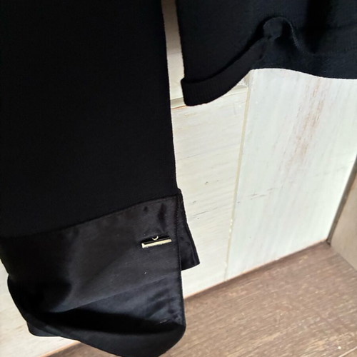 Karen Millen satin blouse like new, black with silver cufflinks
