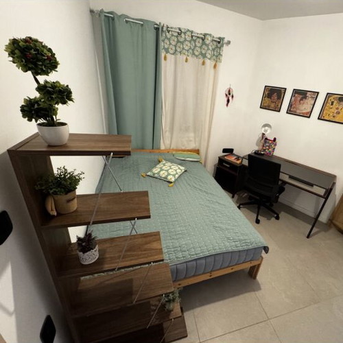 Student Room Furniture Set like new with bed, desk, bookshelf, and nightstand