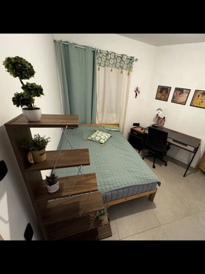 Student Room Furniture Set like new with bed, desk, bookshelf, and nightstand