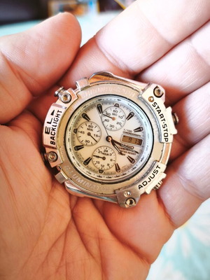 Casio Illuminator used collectible watch with crown issue silver