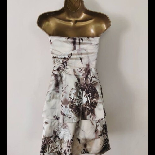 Karen Millen dress new, mini, strapless, silk, beige brown