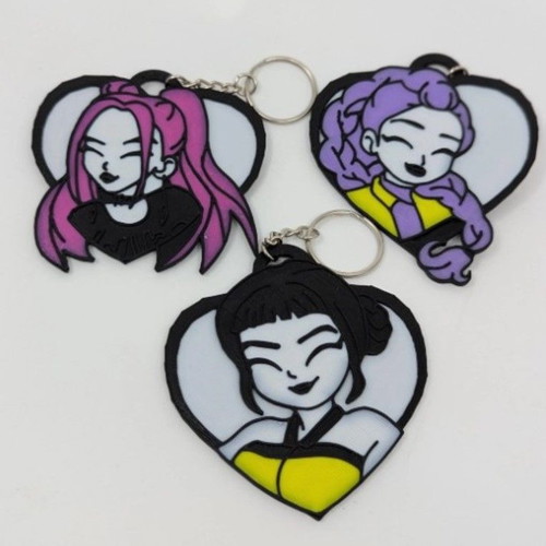 Netflix K-Pop Demon Hunters Huntrix keychain new, multicolor
