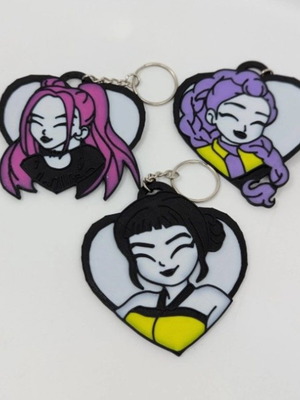 Netflix K-Pop Demon Hunters Huntrix keychain new, multicolor