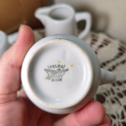 Set of 3 vintage Feldha Rhon porcelain milk jugs made in Germany 1970