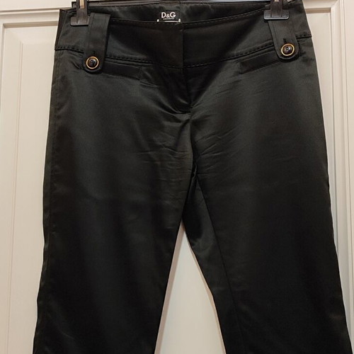 Vintage D&G Dolce & Gabbana low-rise satin capri pants black size 38 like new
