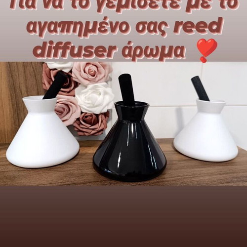 Lab flask and reed diffuser new, modern decoration and fragrance