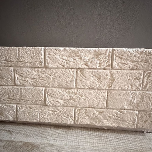 Decorative gypsum wall bricks 210×65 mm, white color