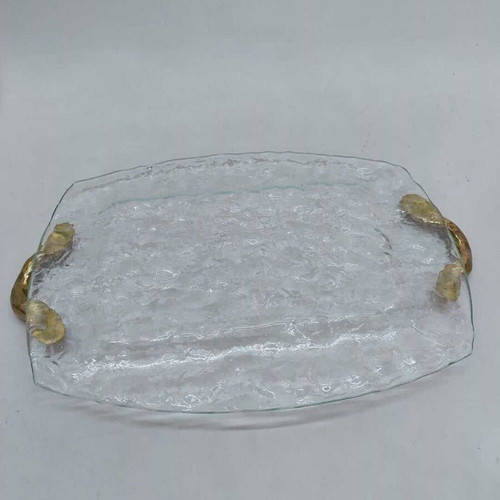 Wedding tray used, made of liquid glass 3x43x29cm