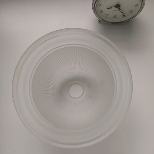 Glass lamp shade like new with frosted ribbed finish