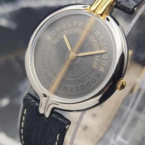 Vintage Rodolphe by Longines Swiss Made watch used, quartz, leather strap