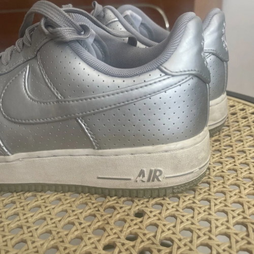 Nike Airforce 1 sneakers, silver, size 41