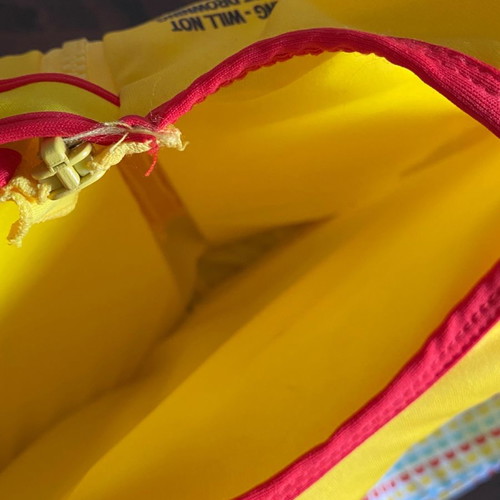 Fisher-Price children's swim vest and blocks used with free swim diapers