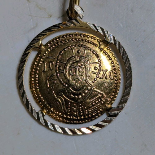 Gold Constantinato 14K used, yellow gold with wreath