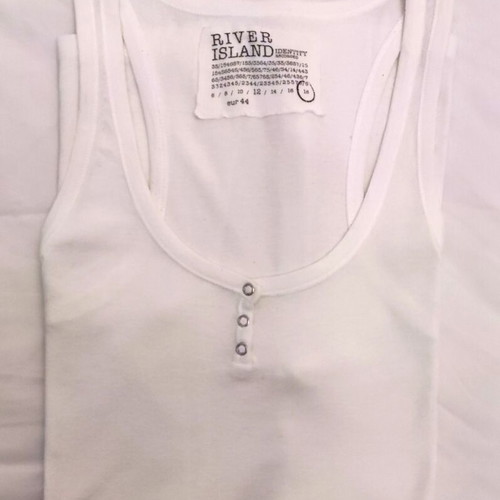 River Island sleeveless cotton tank top used, size 18, white