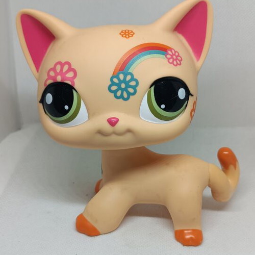 Littlest Pet Shop Jumbo Shorthair Cat Rainbow figure like new