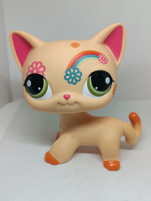 Littlest Pet Shop Jumbo Shorthair Cat Rainbow figure like new