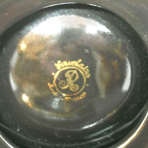 Pair of used promotional ashtrays "Champange George Goulet" porcelain