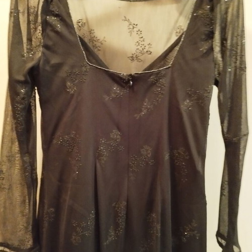 KATSIPI black evening dress with lace sleeves, size M