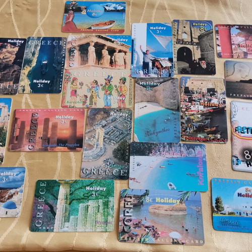 Holiday phone cards like new, pack of 20 with Greek landscapes