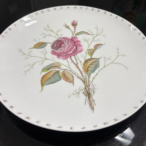 Porcelain decorative wall plate Fürstenberg “Golden Wedding” like new