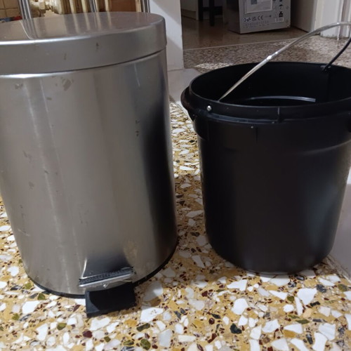 Bathroom pedal bin inox 5 lt used with removable inner plastic container