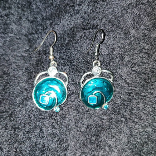 Blue earrings new, steel