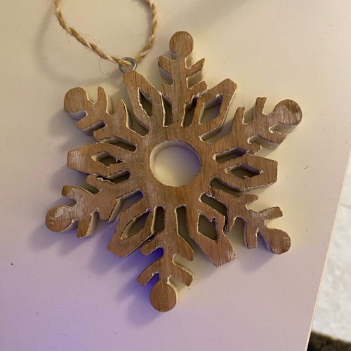 Christmas wooden snowflake ornament like new