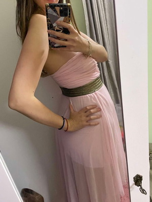 Pink strapless tulle dress like new, size M