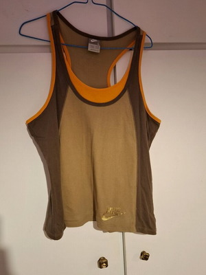 Nike vintage gym shirt used, size L, beige orange
