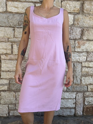 Vintage handmade pink dress, tailored, one of a kind